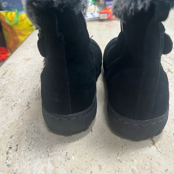 Khombu Lindsey Leather and Faux Fur Women’s Boot Size 10M Black and Gray - Picture 2 of 7